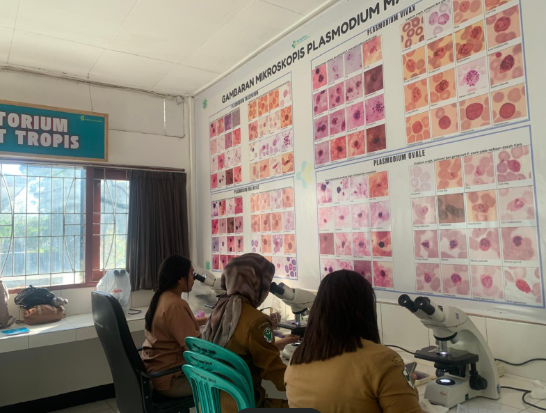 Kolaborasi Nyata! Laboratorium Tropik Prodi D III Keperawatan Waingapu Dukung Pemeriksaan Mikroskopik Malaria Puskesmas Kawangu